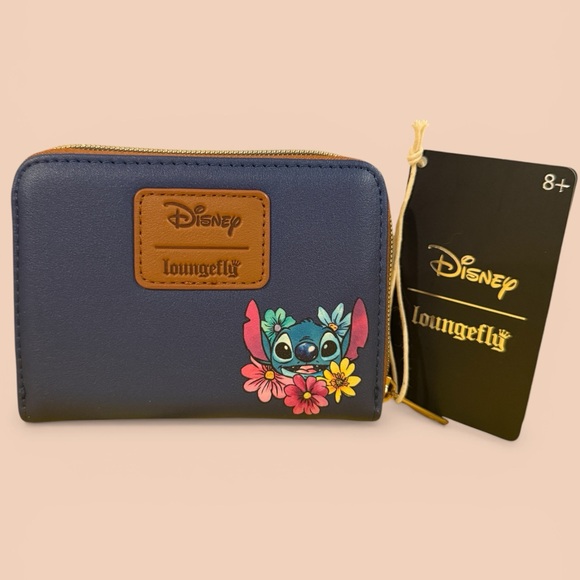 Loungefly Stitch Floral Backpack Wallet, Necklaces& Earing with a Tumbler Set - Picture 7 of 13